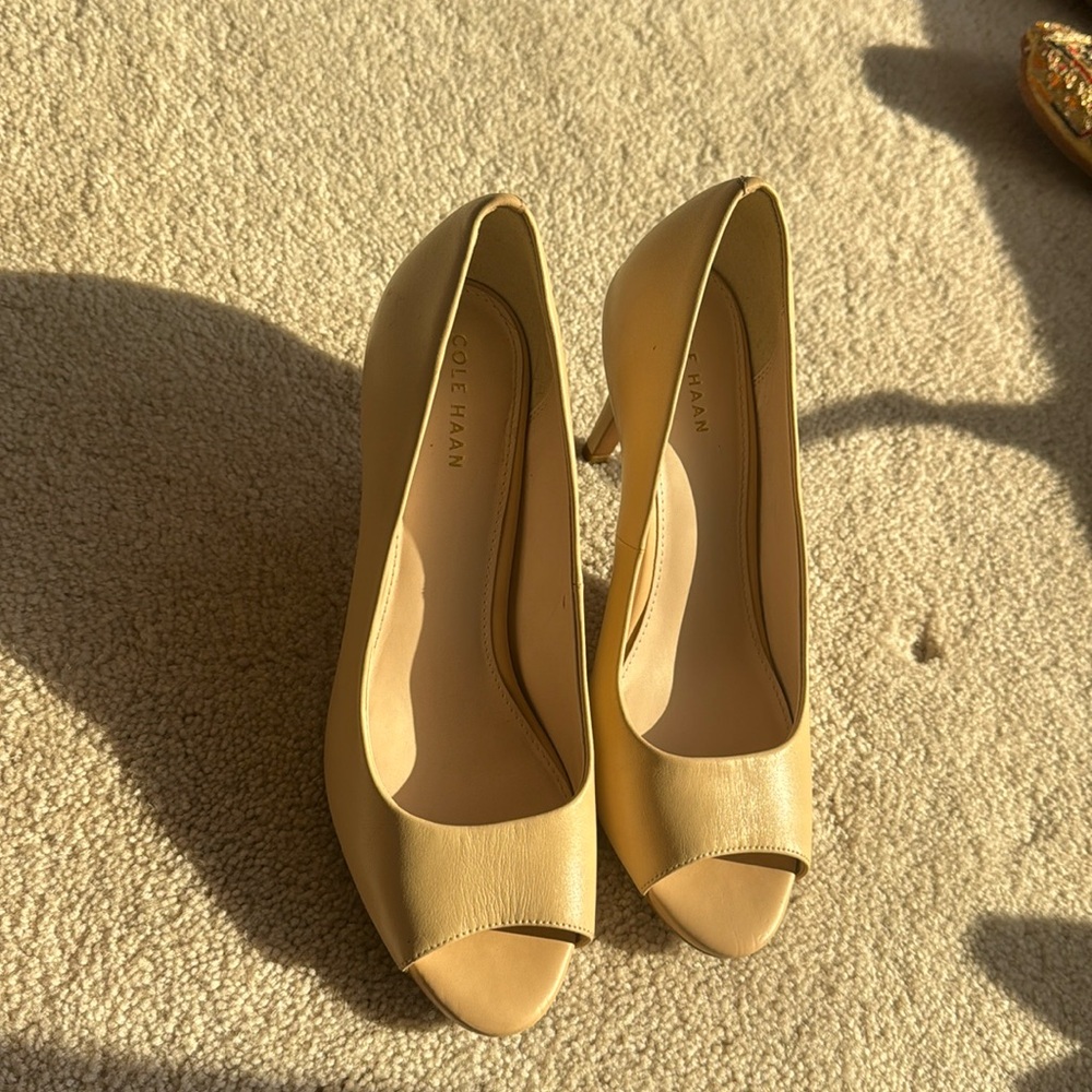 Cole Haan Cream Open Toe Heels